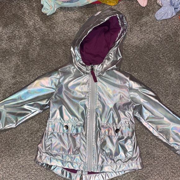 Cat and Jack Toddler Girls Rain Jacket Coat Iridescent 18 Month - Picture 1 of 3